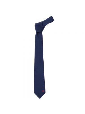 Jedwabny krawat z nadrukiem Alexander Mcqueen niebieski