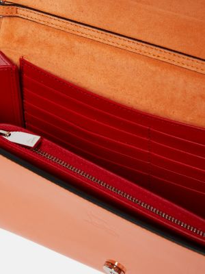 Usnjena pisemska torbica Christian Louboutin oranžna