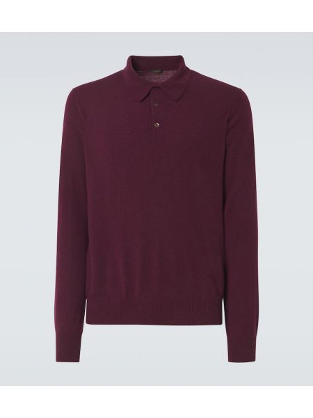 Cashmere poloskjorte Rubinacci rød