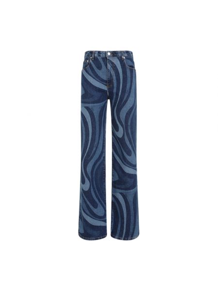 Spodnie relaxed fit Emilio Pucci niebieskie