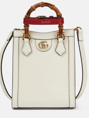 Kožená nákupná taška Gucci biela