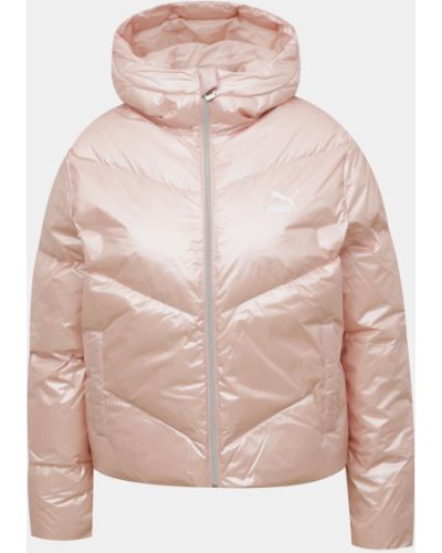 Růžová dámská prošívaná zimní bunda Puma Classics Shine Down