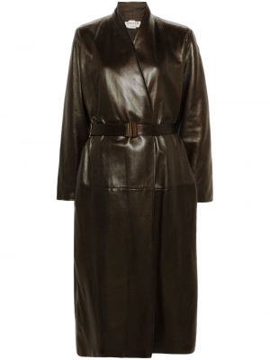 Kožený kabát A.n.g.e.l.o. Vintage Cult hnědý