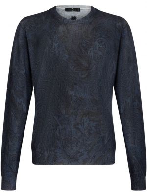Žakardinis megztinis su paisley raštu Etro mėlyna
