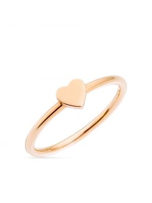 Prstan iz rožnatega zlata z vzorcem srca Dodo