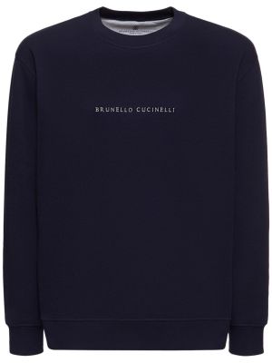Medvilninis siuvinėtas džemperis Brunello Cucinelli balta