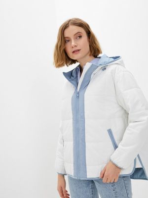 Белая утепленная демисезонная куртка Mavi