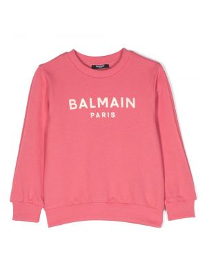 Printti puuvilla huppari tytöille Balmain Kids pinkki