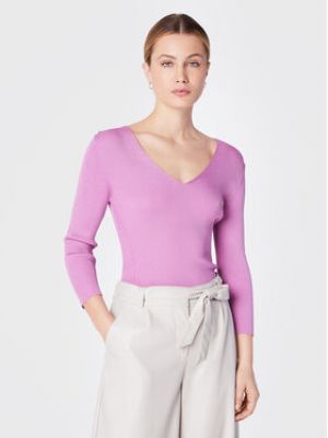 Slim fit priliehavý sveter Comma fialová