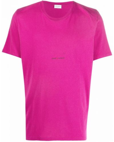Camiseta con estampado Saint Laurent rosa