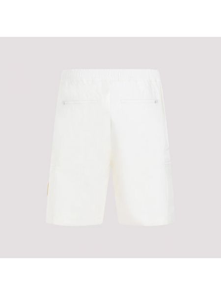 Pantalones cortos de algodón con bolsillos Stone Island blanco