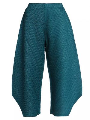 Плиссированные брюки Pleats Please Issey Miyake зеленые