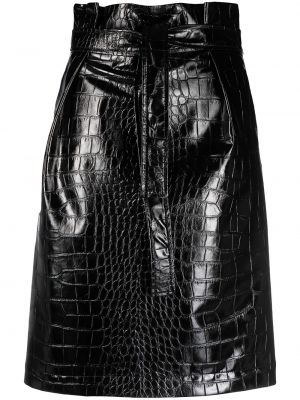 Falda de cuero de estampado de serpiente Philosophy Di Lorenzo Serafini negro