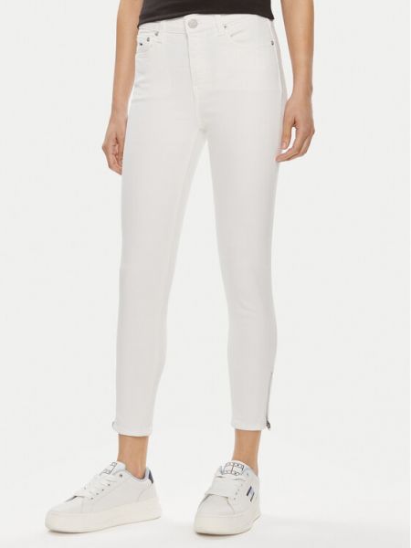 Priliehavé skinny fit džínsy Tommy Jeans biela