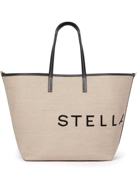 Jacquard shopper handtasche Stella Mccartney schwarz