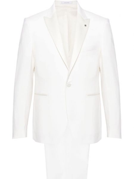 Vlnený oblek Tagliatore biela