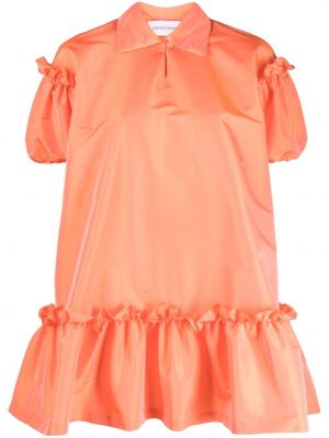 Mini obleka z puhastimi rokavi Viktor & Rolf oranžna