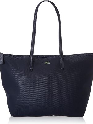 Синяя сумка шоппер Lacoste