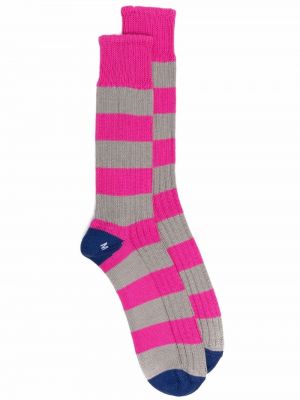 Sockor med mönster i ränder Mackintosh rosa