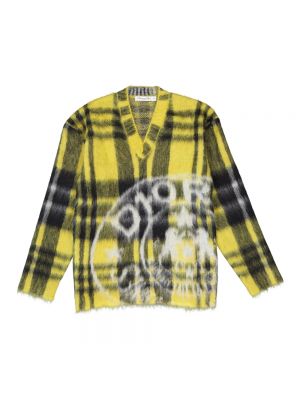 Sweter z dekoltem w serek Dior żółty