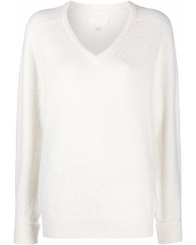 Jersey de punto con escote v de tela jersey Maison Margiela blanco