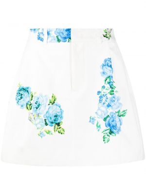 Květinové sukně s potiskem We11done bílé