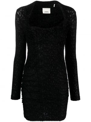 Dolga obleka s čipko Isabel Marant črna