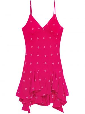 Hedvábné šaty Givenchy růžové