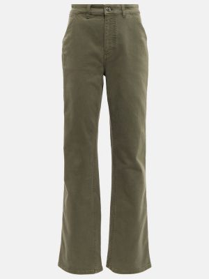 Straight fit džíny s vysokým pasem Loro Piana zelené