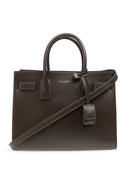 Leder shopper handtasche Saint Laurent braun