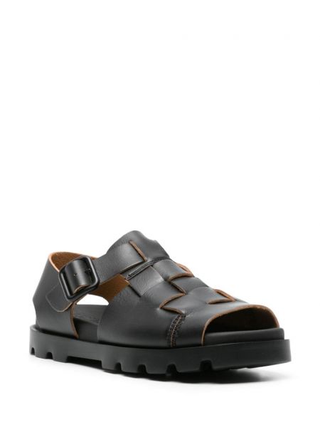 Pletené kožené sandály Camper černé