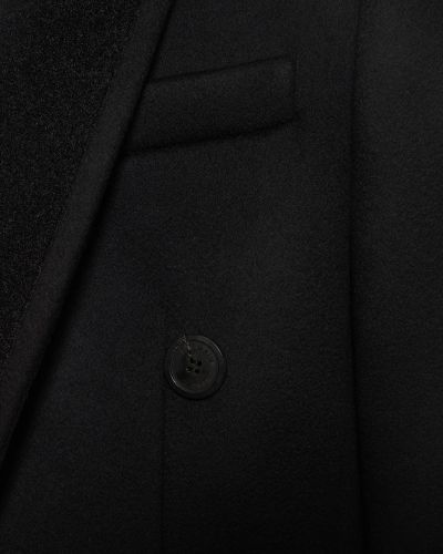 Vlnený kabát Balmain čierna