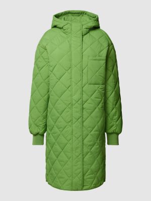 Pikowany płaszcz z kapturem Jake*s Collection zielony