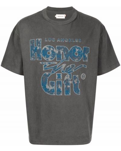 Camiseta con estampado Honor The Gift gris