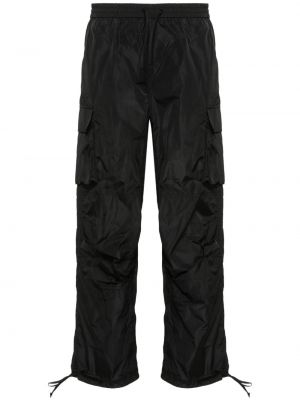 Карго панталони с джобове от креп Msgm черно