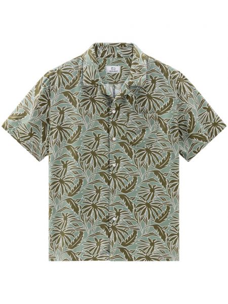 Koszula z nadrukiem w tropikalny nadruk Woolrich zielona