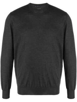 Kašmírový sveter s okrúhlym výstrihom Boggi Milano sivá