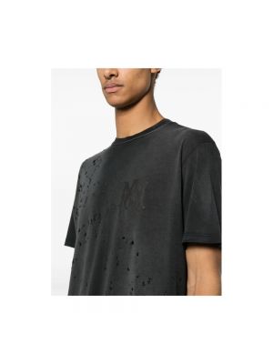 Camiseta desgastada con estampado Amiri negro