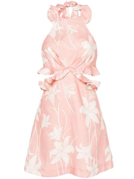Mini obleka s cvetličnim vzorcem s potiskom Zimmermann