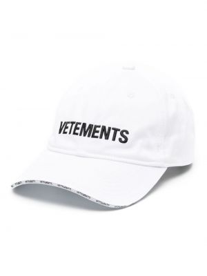 Памучна шапка с козирки бродирана Vetements