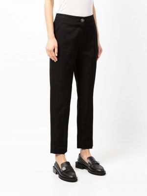 Jedwabne spodnie wełniane slim fit Shiatzy Chen czarne