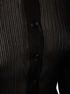 Džerzej kardigán s dlhými rukávmi Tom Ford čierna