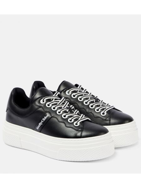 Deri sneaker See By Chloé siyah