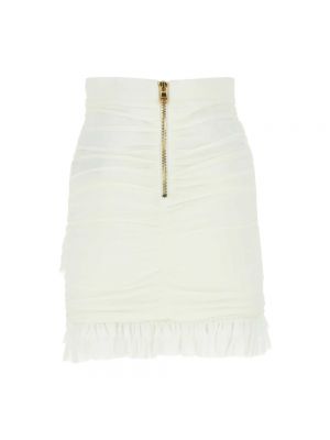 Falda de tubo plisada Balmain blanco