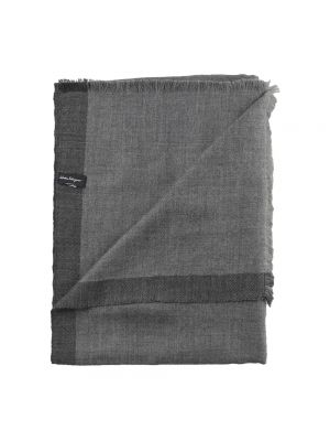 Bufanda de seda de cachemir con estampado de cachemira Salvatore Ferragamo gris