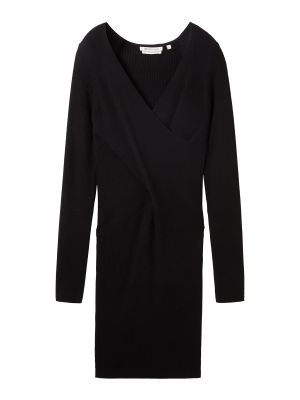 Плетена плетена дънкова рокля Tom Tailor Denim черно