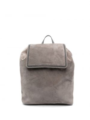 Semišový batoh Brunello Cucinelli šedý