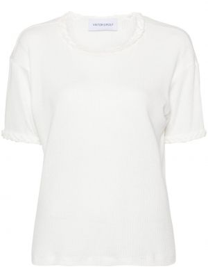 Βαμβακερή μπλούζα Viktor & Rolf λευκό
