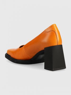 Pantofi cu toc din piele cu toc Vagabond portocaliu