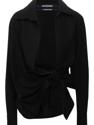 Блузка из вискозы Jacquemus черная
